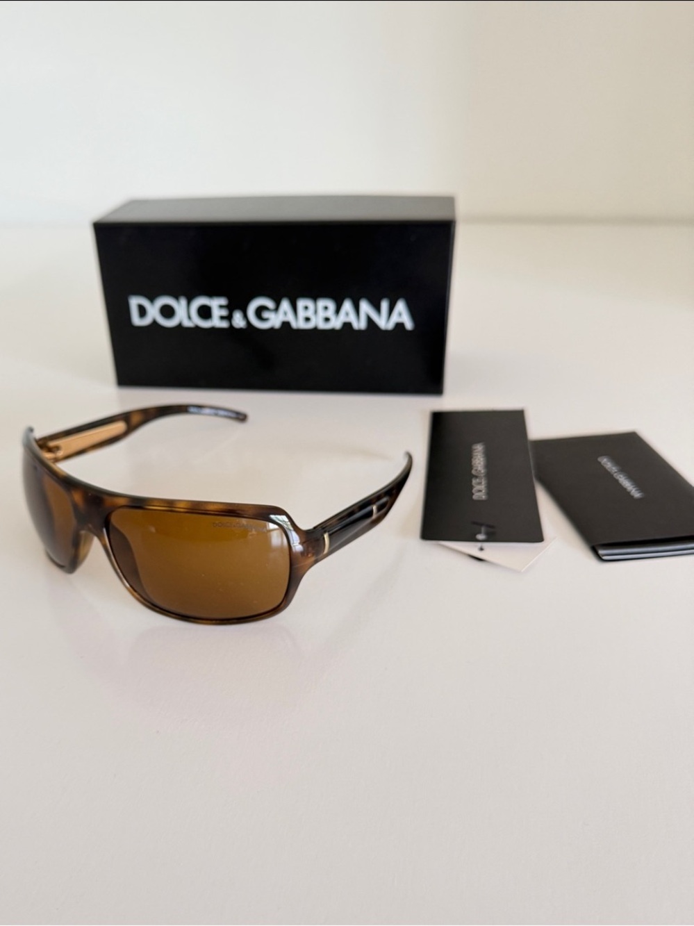 Dolce & Gabbana DG 6031 Vintage Tortoiseshell Wraparound Sunglasses Set Y2K